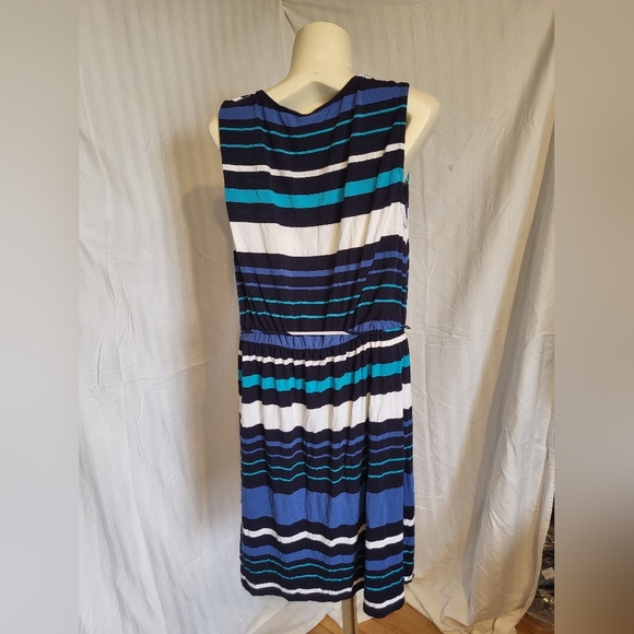 Merona Navy and White Striped Midi Dress, Size XXL - Picture 2 of 4